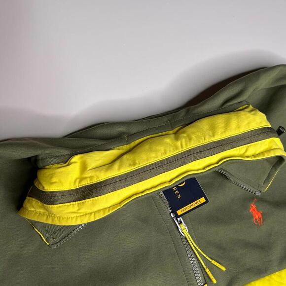 Polo Ralph Lauren Men's Double Knit Half Zip Sweatshirt Green Yellow $168 New - Picture 7 of 13